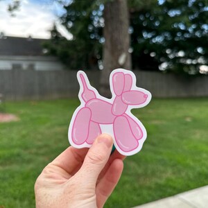 Balloon Dog Sticker | hand-doodled pink balloon dog - perfect for cups, kindles, laptops