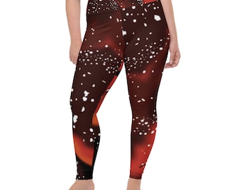 Galaxy Plus Size High Waist Leggings / Printed Leggings / Marble Yoga Pants / Dance Leggings / Colorful Tights / Meditation Pants