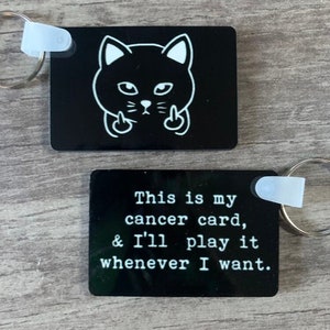 Porte-clé carte cancer, soutien à l'humour cancer, panier-cadeau de patiente atteinte de cancer, cadeau guerrier survivant de patiente cancéreuse drôle, cadeau cancer du sein