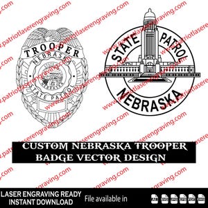 Nebraska State Trooper Badge och Patch Vector