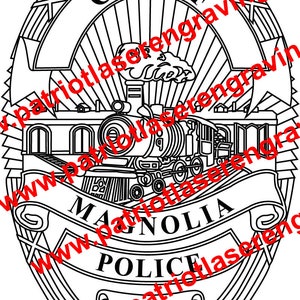 Magnolia TX Police Badge - Vector