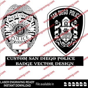 San Diego CA Police Badge and Patch - Vector