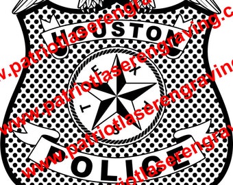 Houston TX Police Badge - Vector