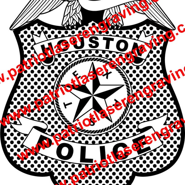 Houston TX Police Badge - Vector