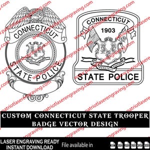 Connecticut State Trooper Badge and Patch Vector