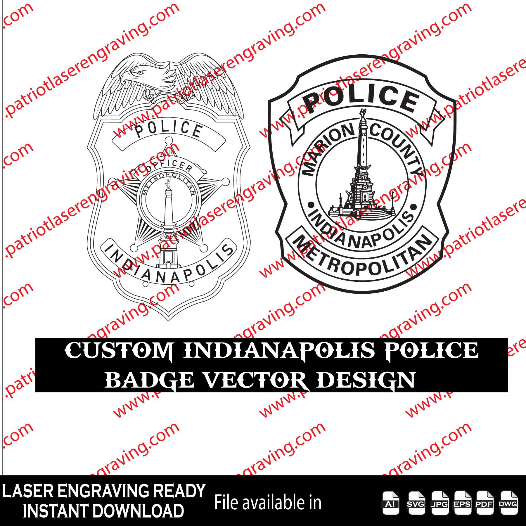 インディアナポリス IN 警察バッジとパッチ - ベクター - Etsy 日本