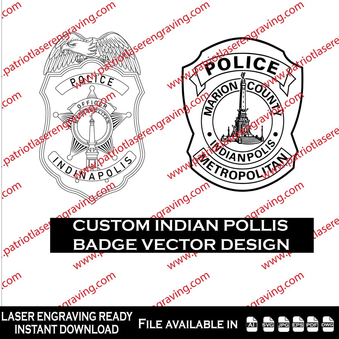 インディアナポリス（インディアナ州）警察バッジとパッチ - ベクター