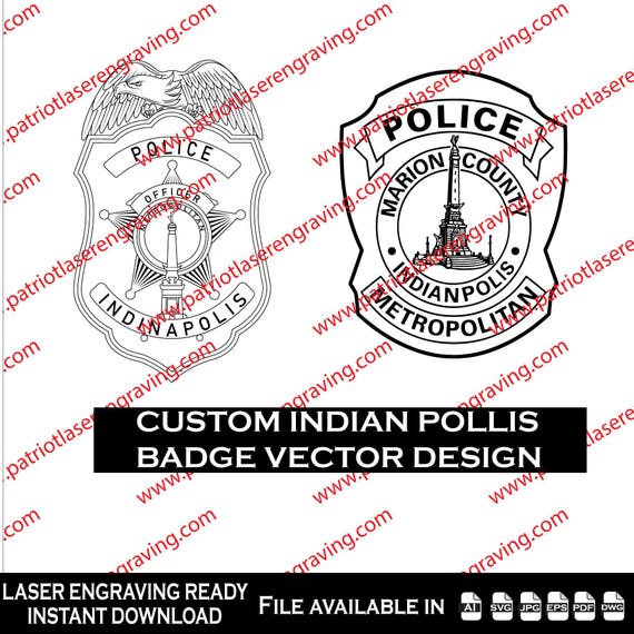 インディアナポリス（インディアナ州）警察バッジとパッチ - ベクター