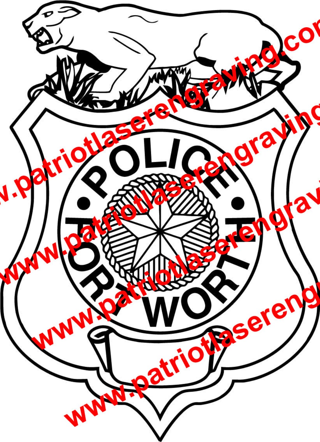 Fort Worth TX Police Badge - Vector - Etsy