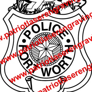 Fort Worth TX Police Badge - Vector