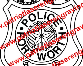 Fort Worth TX Police Badge - Vector