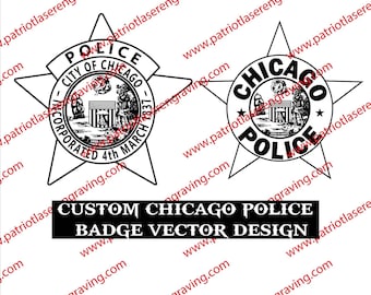 Chicago IL Police Badge and Patch - Vector