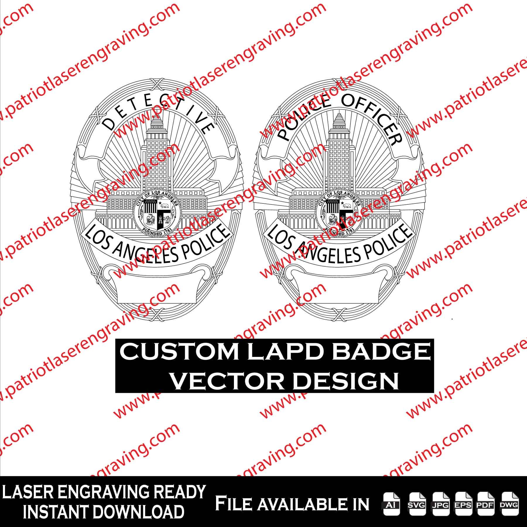 LAPD CA Badge and Patch - Vector