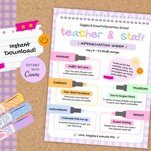Teacher Appreciation Week Flyer, Editable Teacher Appreciation Flyer Template, Teacher Appreciation, Teacher and Staff Appreciation Flyer
