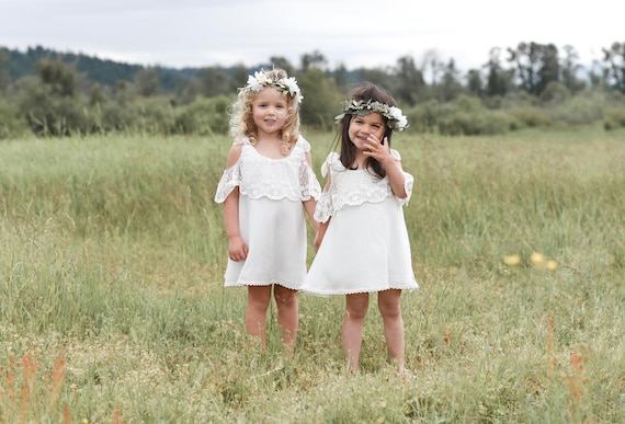 Flower Girl Dress Boho Casual Flower Girl Dress Toddler Flower