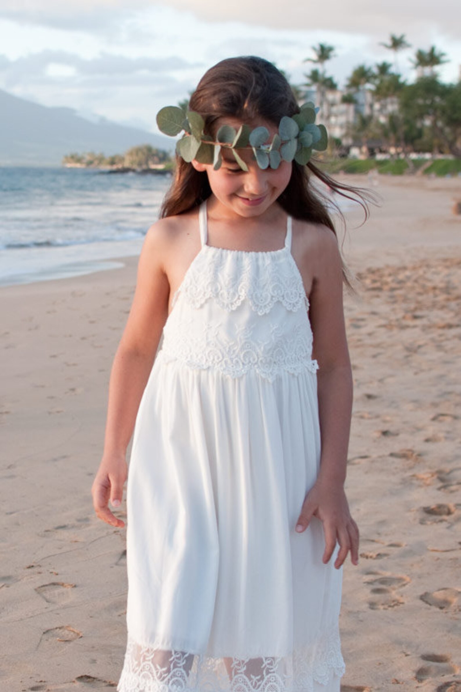 Beach Flower Girl Dress Boho Lace Halter Gown For Destination Weddings beach-flower-girl-dress-boho-lace-halter-gown-for-destination-weddings