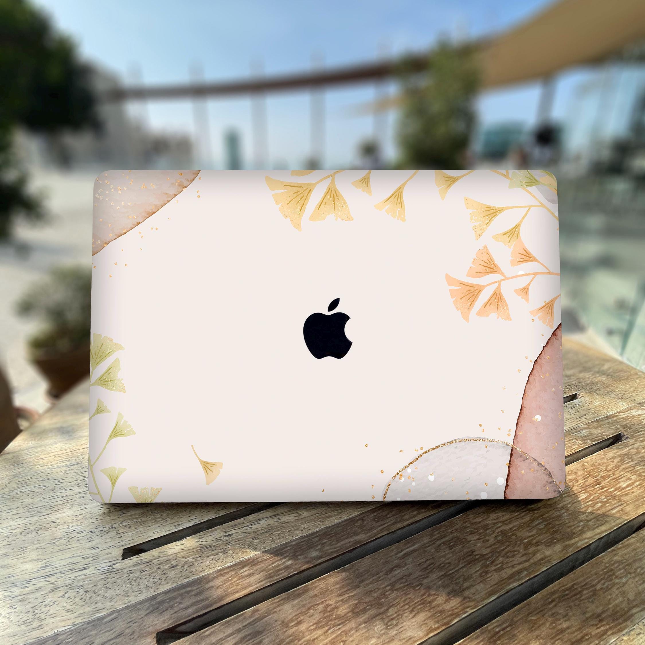 Soft beige Protective Case for MacBook Air 13 15 M3 | Watercolor elements in pastel tones Mac Pro M4