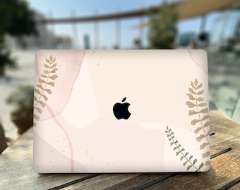 Watercolor elements in pink shades | Leaves with smooth outlines and texture | Variety of pink and beige tones Case for MacBook Air 13 15 M3