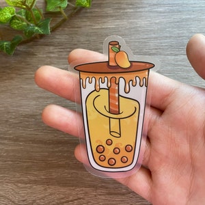 Mango Boba Sticker (CLEAR sticker)