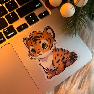 Cute Tiger Cub Sticker (CLEAR Sticker)