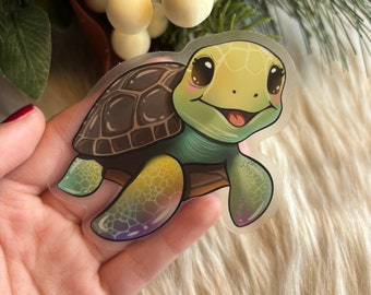 Cute Sea Turtle Sticker (CLEAR Sticker)