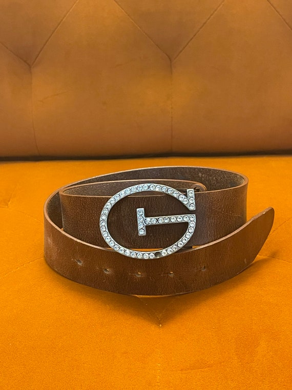 Guess Vintage Genuine Leather Belt, Brown Leather… - image 1