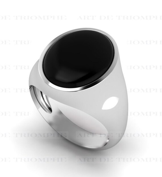 Black Onyx Ring for Men Sterling Silver Ring 925 Etsy