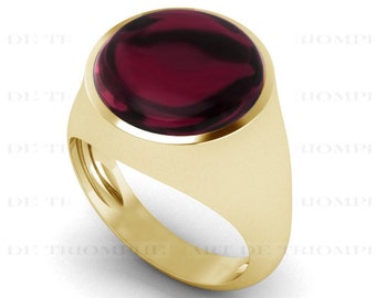 14k Gold Garnet Ring For Men Sterling Silver Garnet Gemstone Ring For Men Garnet Signet Ring 925 Silver handmade Ring Men Personalized Rings