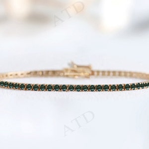Color Changing Teal Sapphire Bracelet For Women Antique Wedding Bracelet Unique Green Blue Sapphire Bracelet Silver Tennis Dainty Bracelet