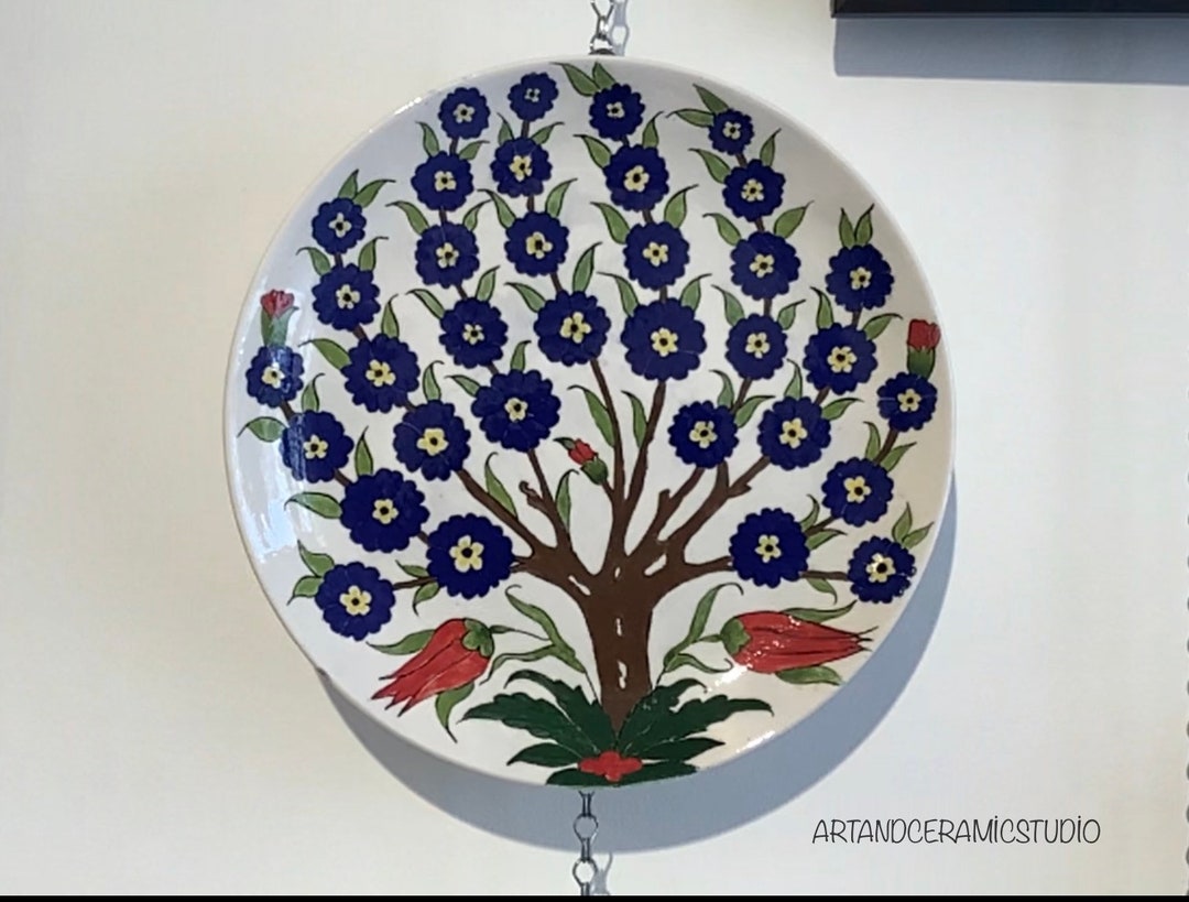 Handmade Tile Plate Tree of Life Pattern for Serving or Wall Etsy