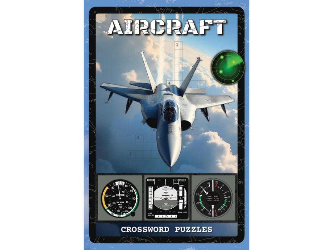 Aircraft Crossword | Printable Puzzle Book | 60 Puzzles, 120+ Pages ...