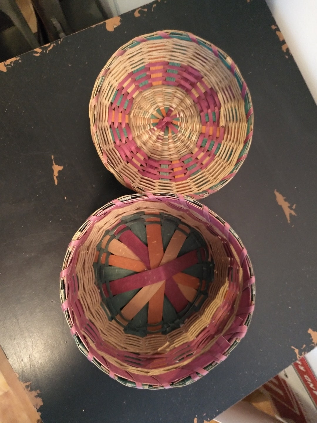 Multicolor Vintage Native American Abenaki Basket Etsy