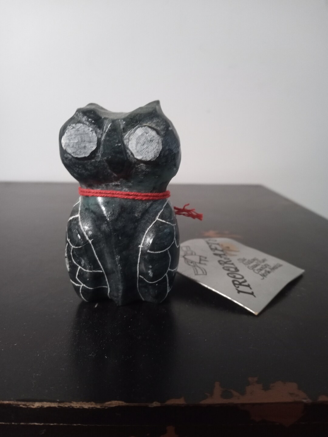 Iroqrafts Iroquois Native American Carved Steatite Owl Sculpture Signed