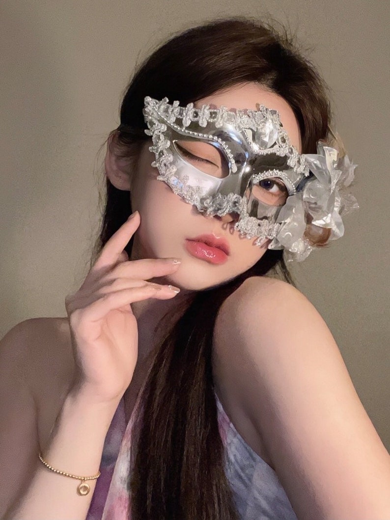Silver Masquerade Eye Face Mask Adult Role Play Cosplay Etsy Finland