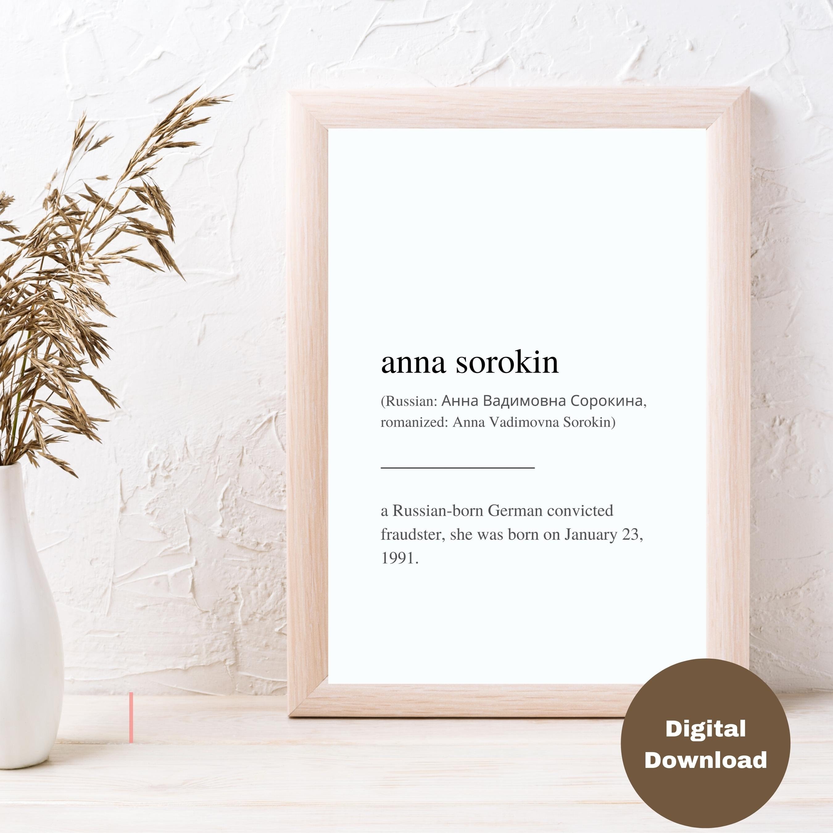 Inventing Anna Anna Sorokin Printable Definition German Etsy Ireland Inventing Anna Anna Sorokin Printable Definition German Etsy Ireland