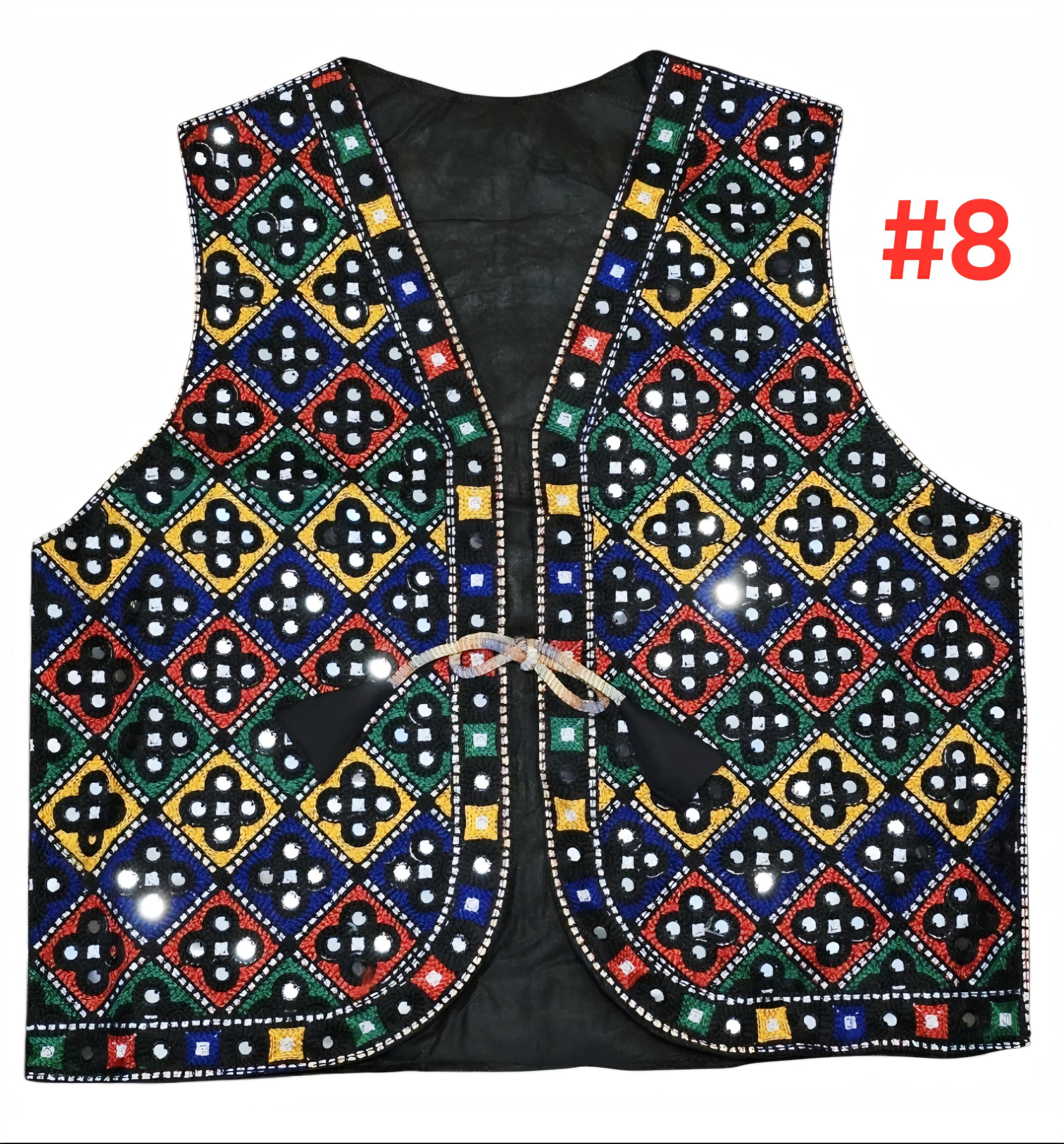 Embroidered Sindhi Mirror Work Vest - Traditional Pakistani