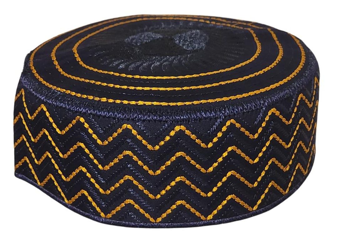 Embroided Traditional Round Cap for Men. Size 22 & 22.5 Inches Round ...