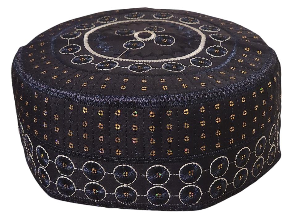 Cap Rounded For Mesns Traditional Embroided Round Cap for Men. Size 23 Inches Round. Free ...