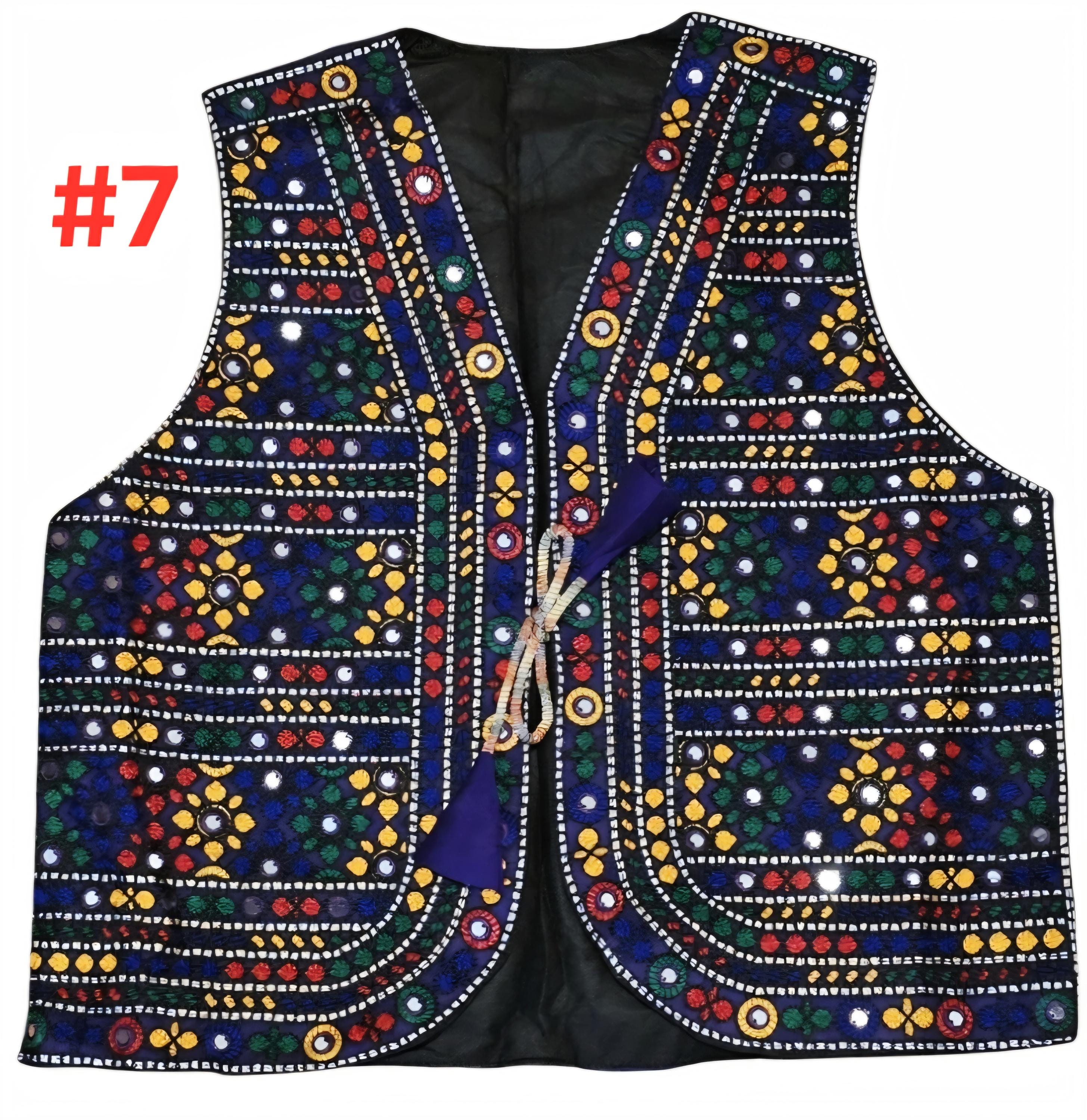 Embroidered Sindhi Mirror Work Vest - Traditional Pakistani