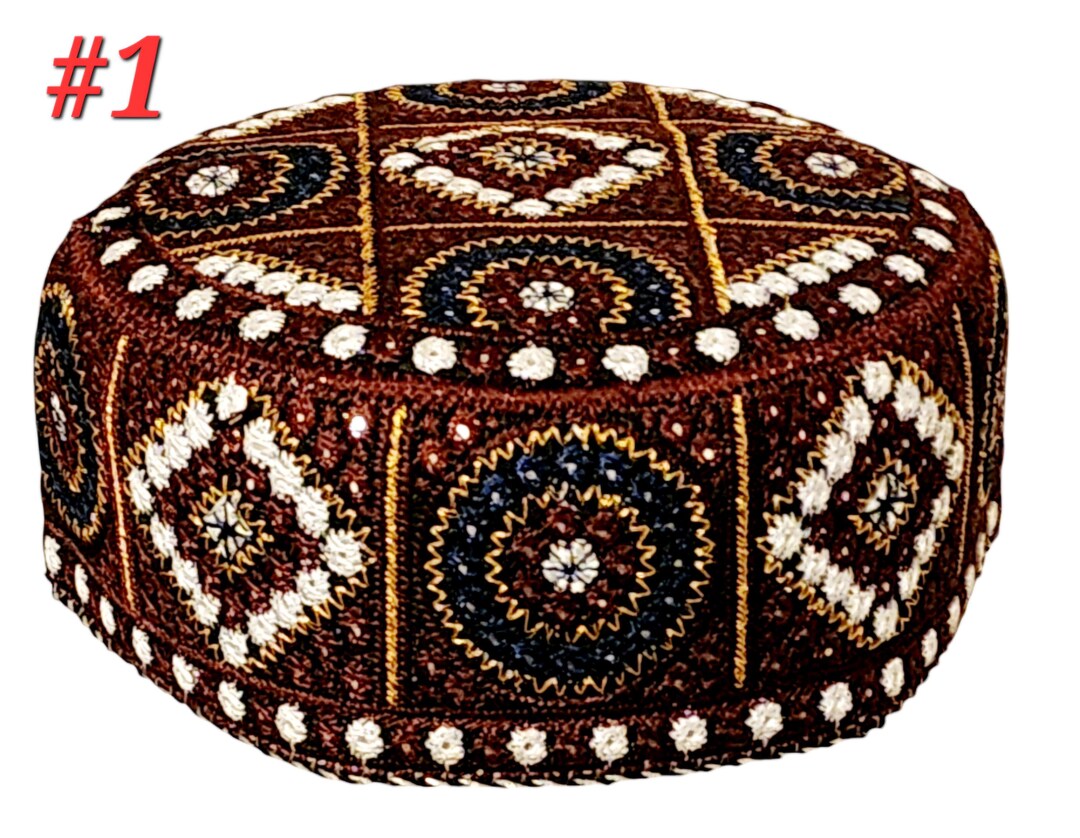 Cap Rounded For Mesns Traditional Embroided Round Cap for Men/women. Size 22 & 23 Inches ...