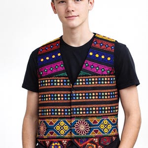 Embroidered Patchwork Waistcoat, Sindhi/Rajasthani Style