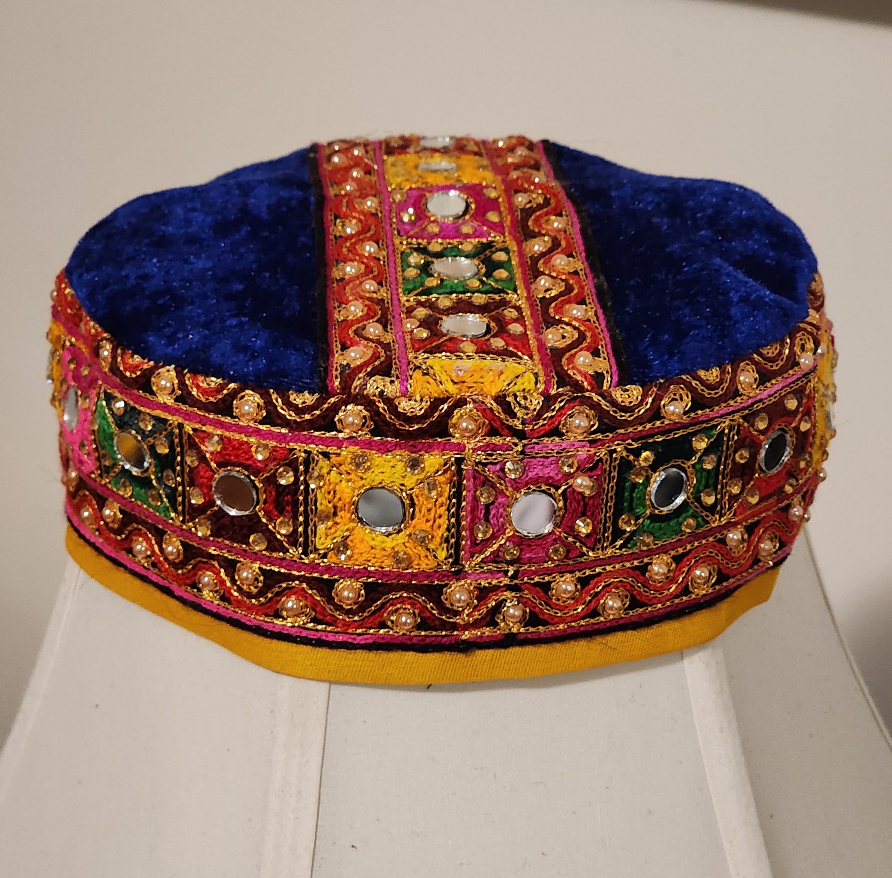 Embroidered Mirror Work Cap, Traditional Women's Hat (22 Inch) - Etsy