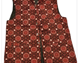 Traditional Sindhi Ajrak printed waistcoat for Free shipping  throughout