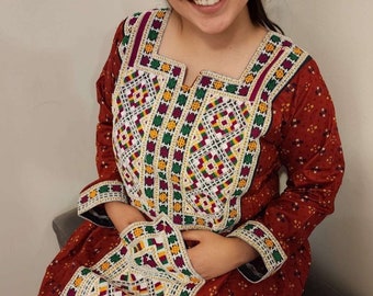 Embroidered Balochi Shirt, Traditional Dress