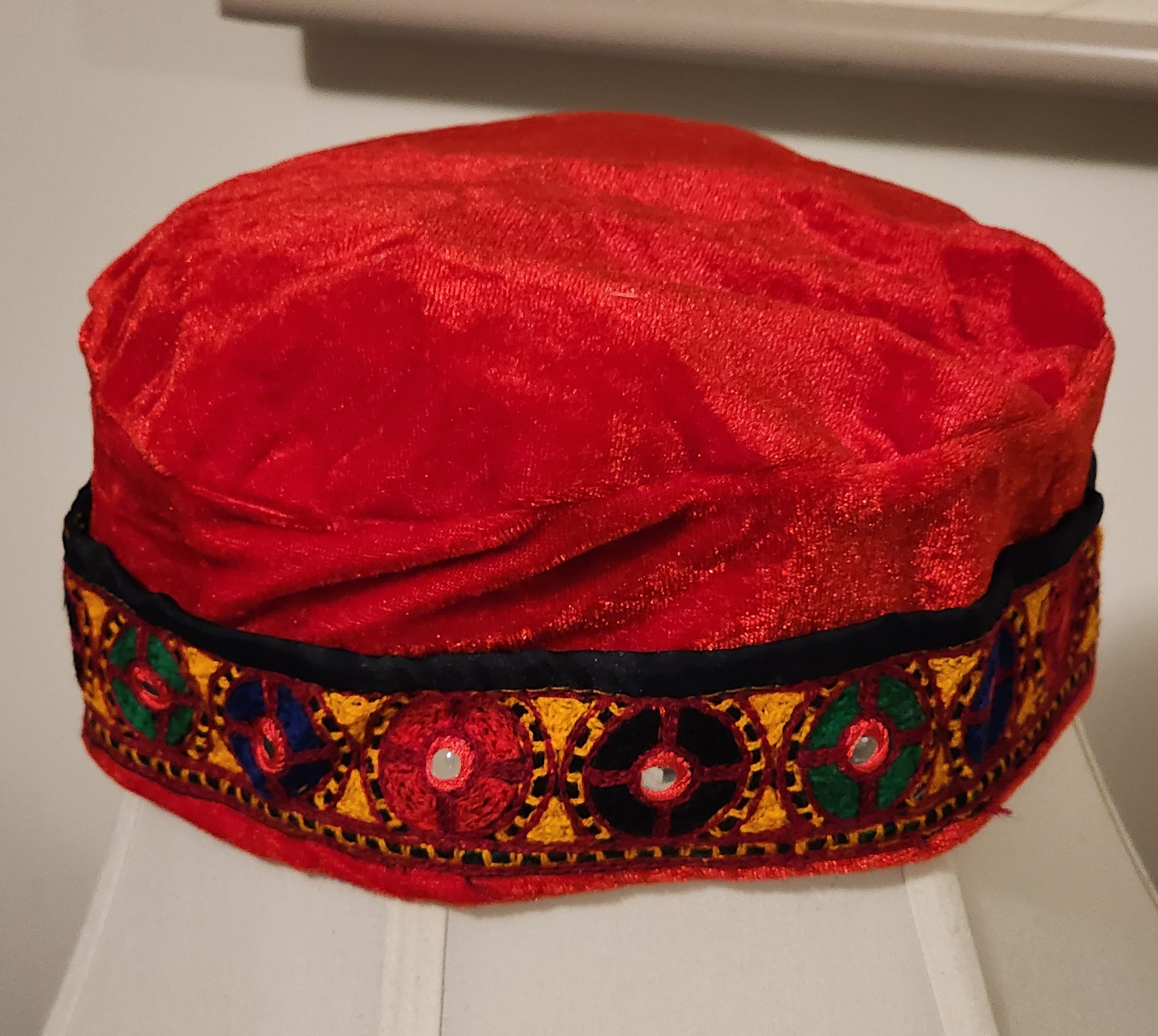 Buy Embroidered Hunza Style Velvet Cap, Traditional Women display picture 1