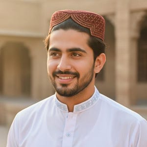 Embroidered Sindhi Mens Cap, Traditional Balochi Style (22 inch)
