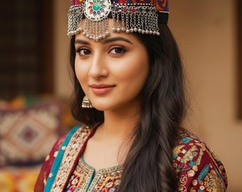 Embroidered Afghan Cap: Traditional Ertugrul Style Headpiece