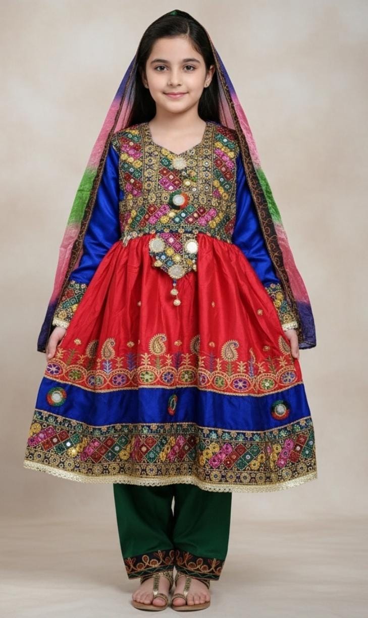 Traditional Pathan Dress - Etsy