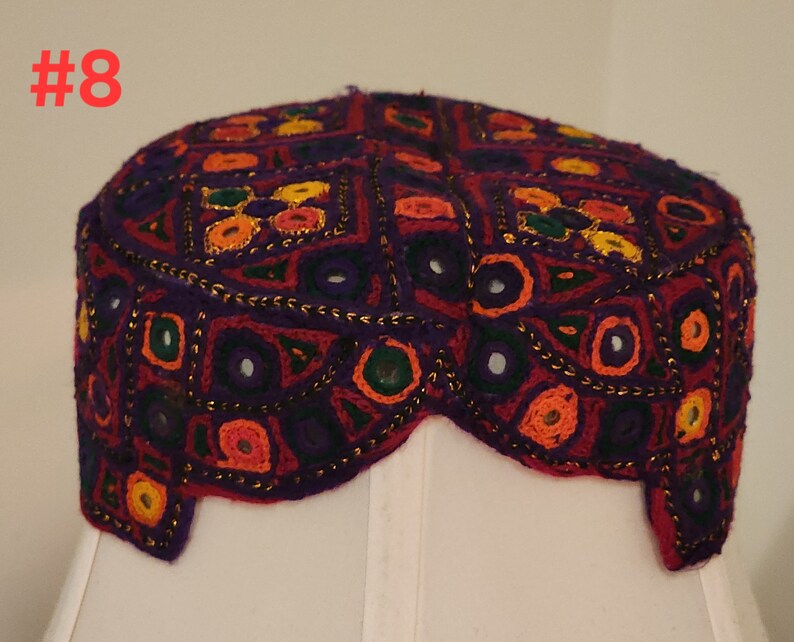 Hand Embroidered Balochi Cap With Mirror Work, 22 Inch - Etsy