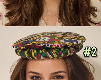 Afghan Pakol Cap, Donut Shape Multicolored Hat (21 & 22 inches)